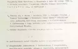 Obraz przedstawia zarządzenie prezydenta miasta Rzeszowa z 1990 roku powołujące do życia Miejski Ośrodek Pomocy Społecznej w Rzeszowie